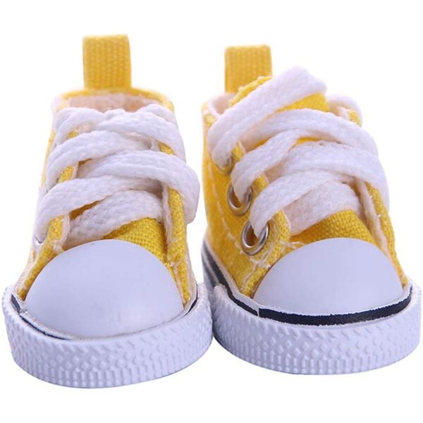 Scarpe in Tela Gialle per Bambola 14 Pollici, Sneakers Moda e Facili da Pulire