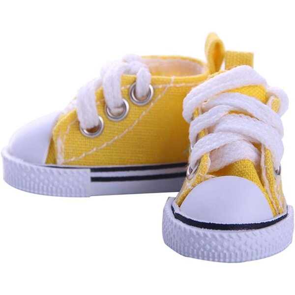 Scarpe in Tela Gialle per Bambola 14 Pollici, Sneakers Moda e Facili da Pulire