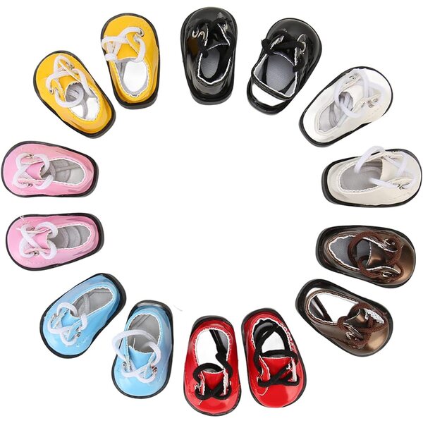 7 Paar farbige Lederschuhe für 20-cm-Puppen – Modeaccessoires von Zhangpu