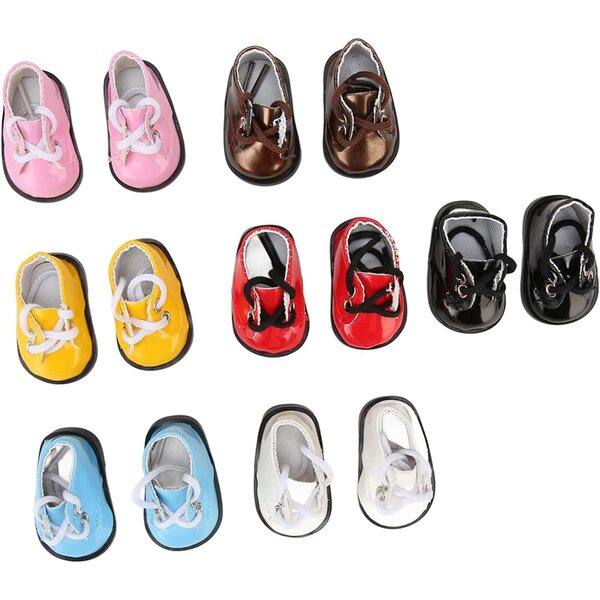 7 Paar farbige Lederschuhe für 20-cm-Puppen – Modeaccessoires von Zhangpu