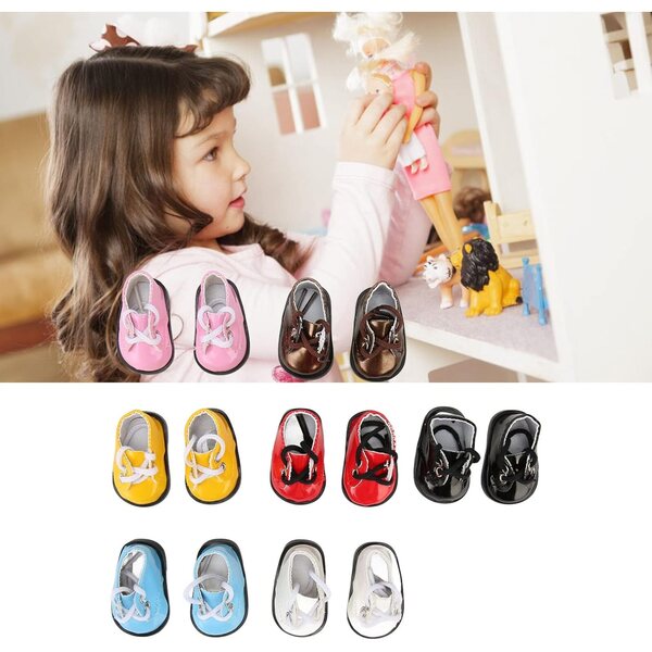 7 Paar farbige Lederschuhe für 20-cm-Puppen – Modeaccessoires von Zhangpu