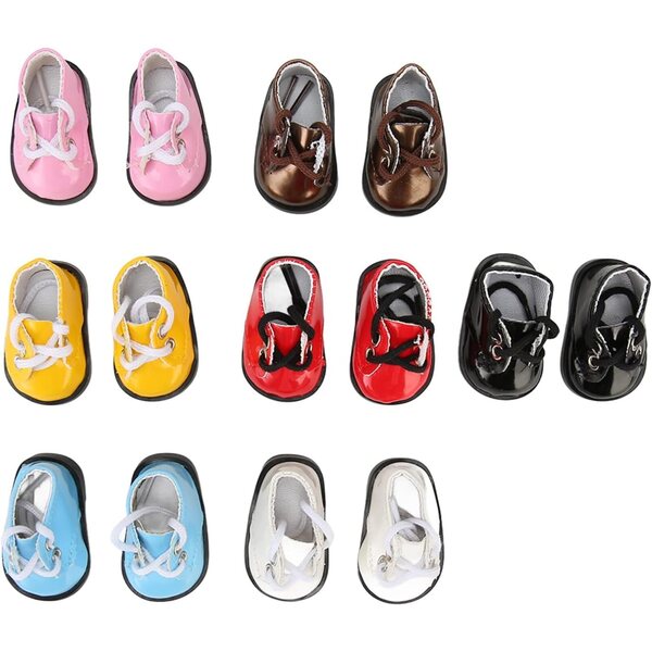 7 Paar farbige Lederschuhe für 20-cm-Puppen – Modeaccessoires von Zhangpu