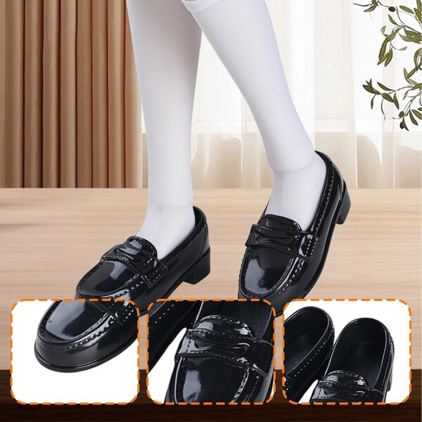 Mini-PU-Schuhe für 1/4-BJD-Puppen – elegantes und bequemes Schwarz für Cosplay