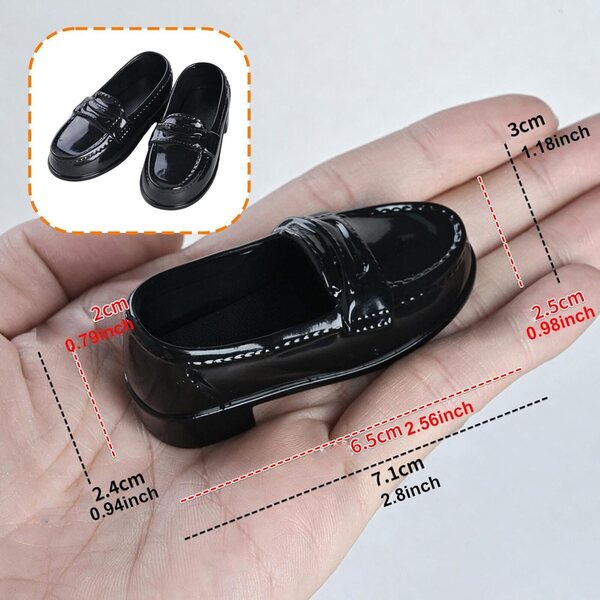 Mini-PU-Schuhe für 1/4-BJD-Puppen – elegantes und bequemes Schwarz für Cosplay