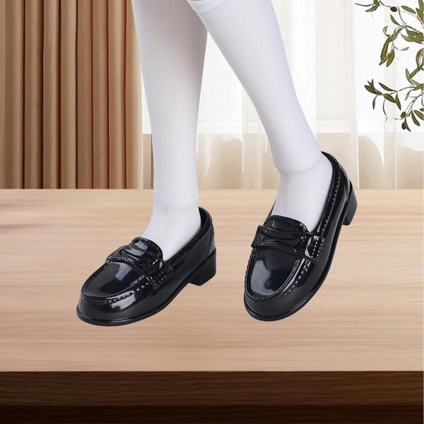 Mini-PU-Schuhe für 1/4-BJD-Puppen – elegantes und bequemes Schwarz für Cosplay