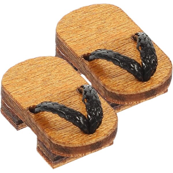 Gatuida Mini Zoccoli in Legno per Bambole | Scarpe Artigianali per Mini Case e Decorazioni