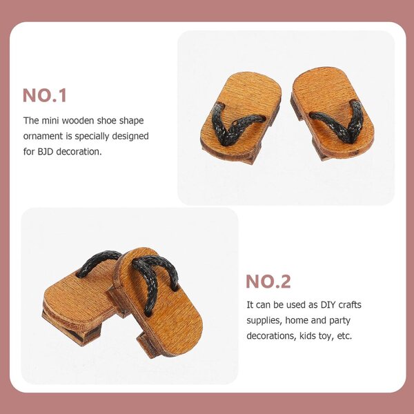 Gatuida Mini Zoccoli in Legno per Bambole | Scarpe Artigianali per Mini Case e Decorazioni