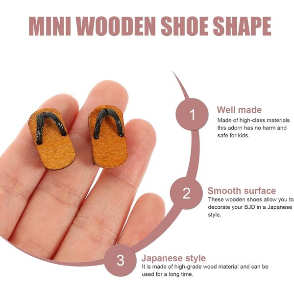 Gatuida Mini Zoccoli in Legno per Bambole | Scarpe Artigianali per Mini Case e Decorazioni