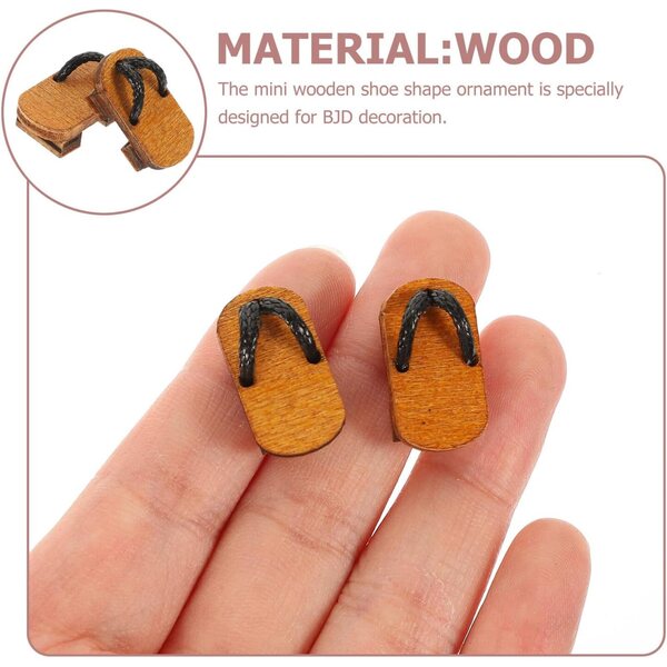 Alasum Mini-Holzclogs für BJD-Puppen, DIY-Miniaturdekorationen