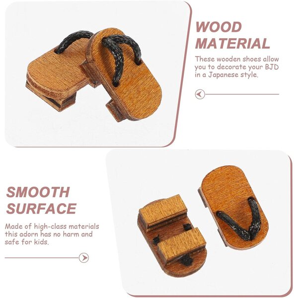 Alasum Mini-Holzclogs für BJD-Puppen, DIY-Miniaturdekorationen