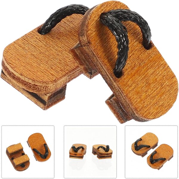 Alasum Mini-Holzclogs für BJD-Puppen, DIY-Miniaturdekorationen