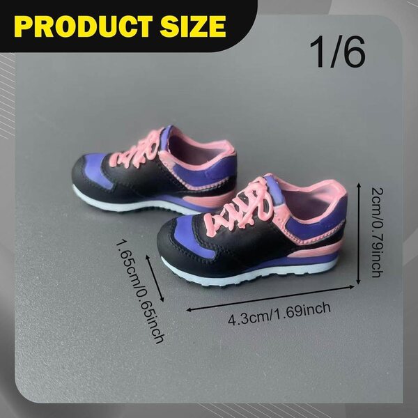 1/6 Puppenschuhe, langlebige PVC-Turnschuhe, lässiges Zubehör für 12-Zoll-Actionfiguren