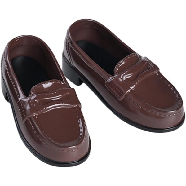 Dunkelbraune Schuhe für 1/4 BJD PU Puppen, Uniformzubehör