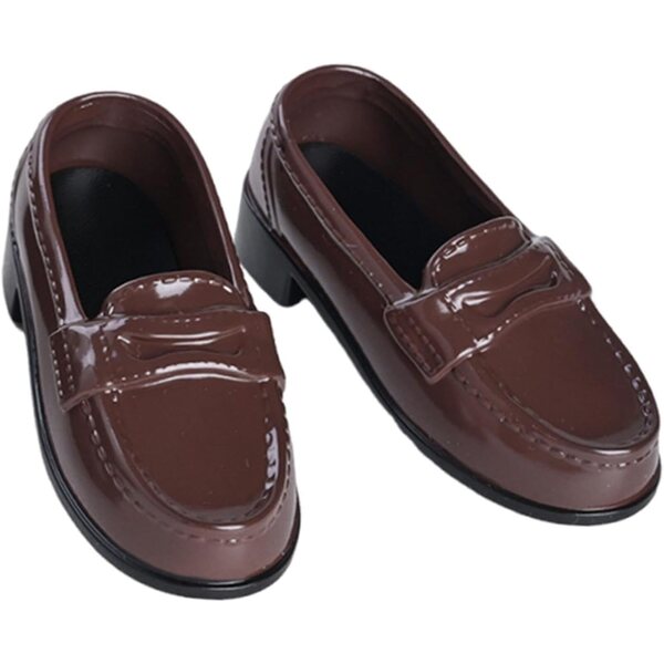 Dunkelbraune Schuhe für 1/4 BJD PU Puppen, Uniformzubehör
