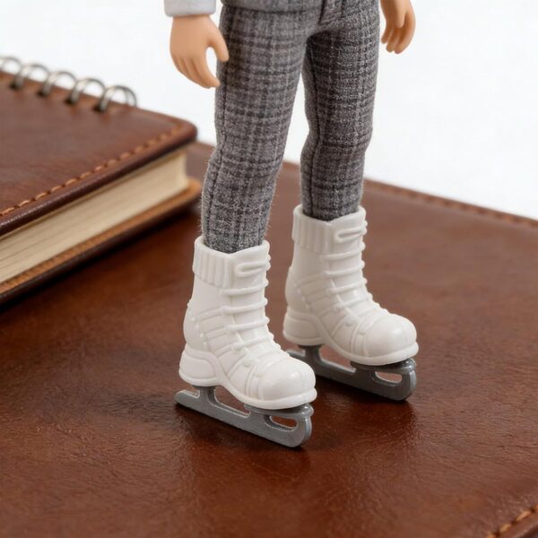 Set mit 10 Miniatur-Rollschuhen für Puppen – Zubehör für Puppenhäuser 1:6