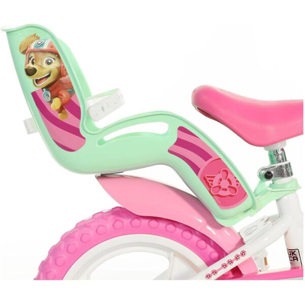 Dino Bikes Paw Patrol 12" Mädchenfahrrad mit Korb und Stabilisierungsrädern