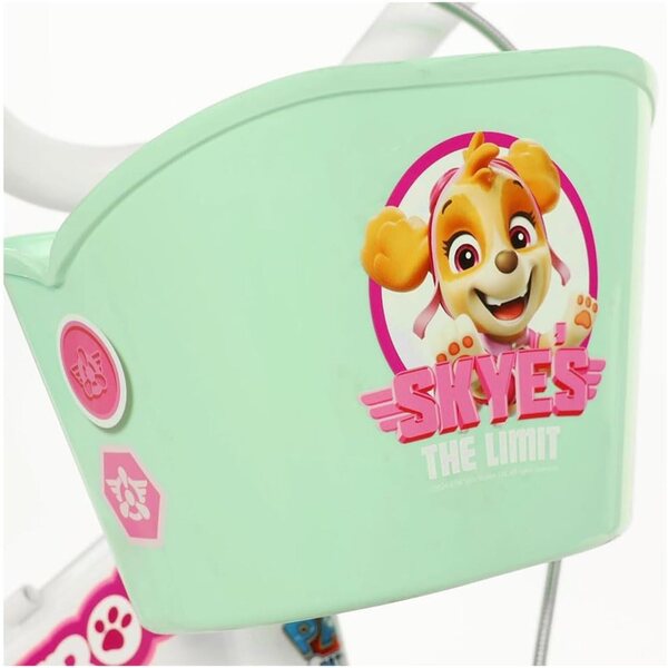 Dino Bikes Paw Patrol 12" Mädchenfahrrad mit Korb und Stabilisierungsrädern