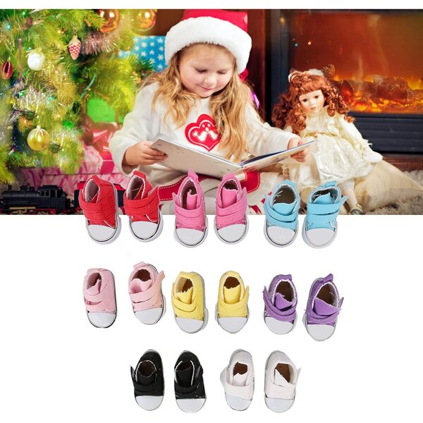 RASTKY Scarpe di Tela per Bambole 8 Paia Colorate Antiusura per Progetti Creativi