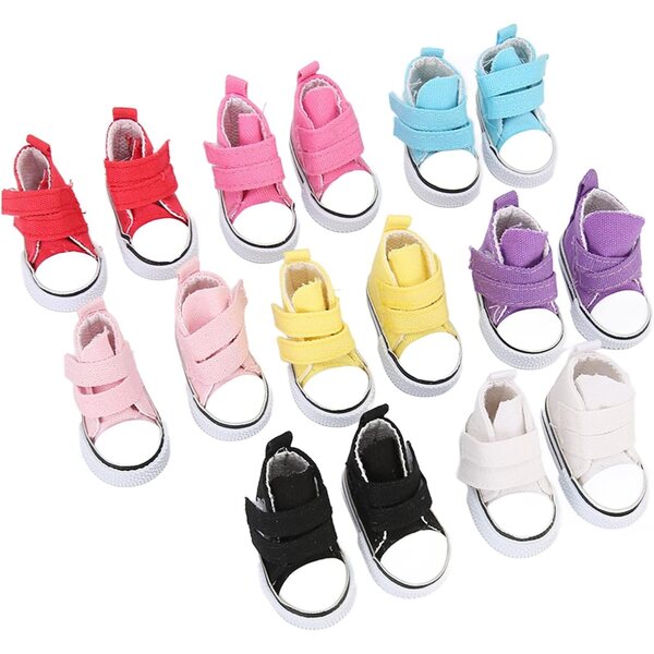 RASTKY Scarpe di Tela per Bambole 8 Paia Colorate Antiusura per Progetti Creativi