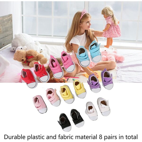 RASTKY Scarpe di Tela per Bambole 8 Paia Colorate Antiusura per Progetti Creativi