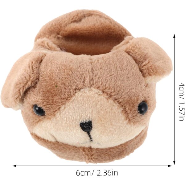 Hellbraune Plüschhausschuhe für 18-Zoll-Puppen, weiche und modische Winterschuhe