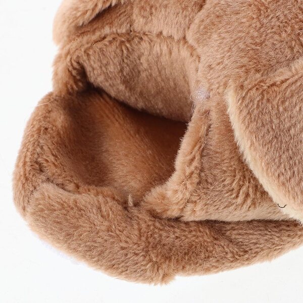 Hellbraune Plüschhausschuhe für 18-Zoll-Puppen, weiche und modische Winterschuhe