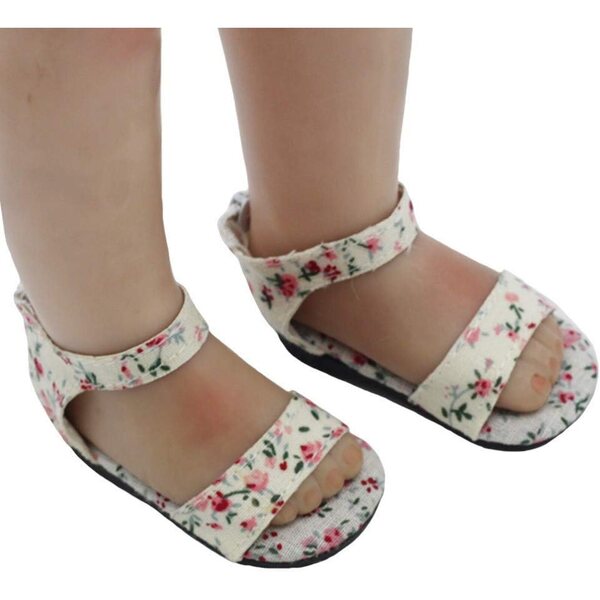 18" Mini-Puppenschuhe mit Blumensandalen, modisches Puppenzubehör