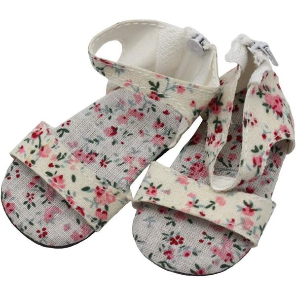 18" Mini-Puppenschuhe mit Blumensandalen, modisches Puppenzubehör