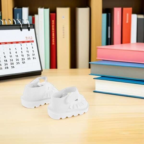 Alasum 2 Paia Scarpe per Bambole 20 cm in Pizzo Floreale, Mini Scarpe Morbide per Neonate