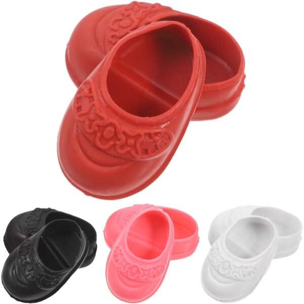 4 Paia di Mini Scarpe per Bambola da 17 cm - Ballerine Comode e Colorate per Casa delle Bambole