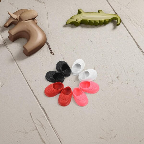 4 Paia di Mini Scarpe per Bambola da 17 cm - Ballerine Comode e Colorate per Casa delle Bambole