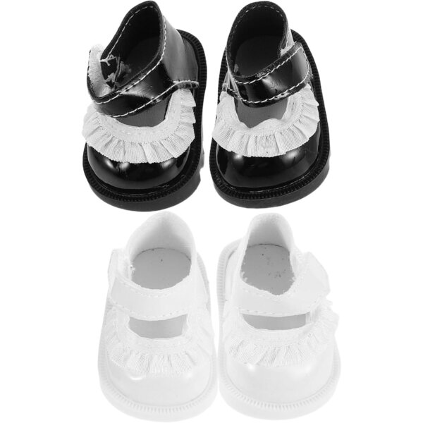 VICASKY Miniaturschuhe für Puppen 20 cm – 2 Paar Spielzeugschuhe mit Blumenmuster
