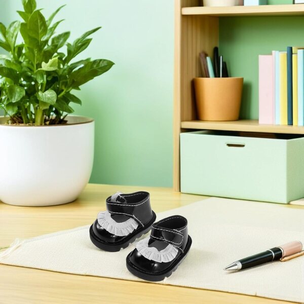 2 Paar Schuhe für Puppen 20 cm aus PU, elegantes mehrfarbiges Zubehör für kreatives Spielen