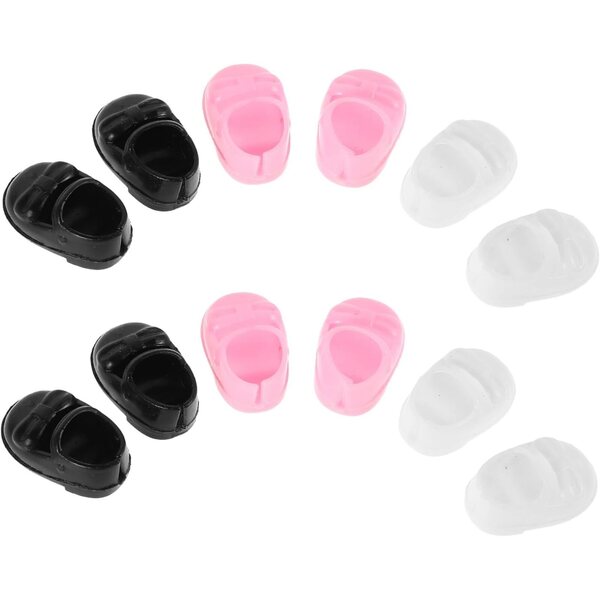 BESPORTBLE 6 Paar Miniaturschuhe für Puppen aus mehrfarbigem Kunststoff, kreatives Zubehör