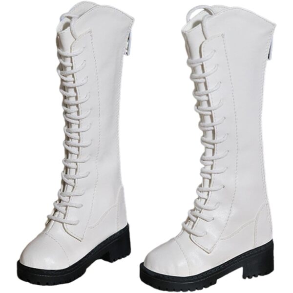 1/3 PU-Schuhe für 60-cm-Puppen, modische weiße Stiefel Folpus