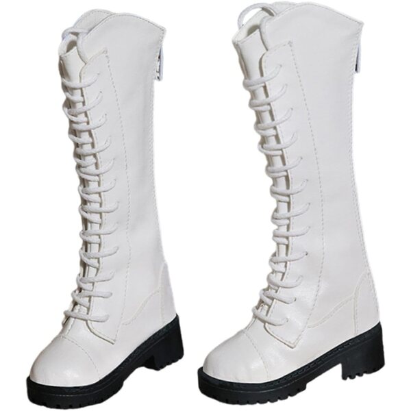 1/3 PU-Schuhe für 60-cm-Puppen, modische weiße Stiefel Folpus