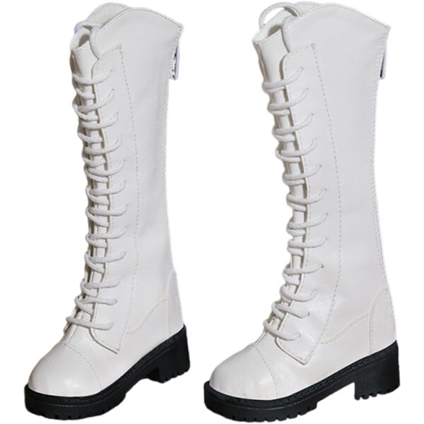 1/3 PU-Schuhe für 60-cm-Puppen, modische weiße Stiefel Folpus