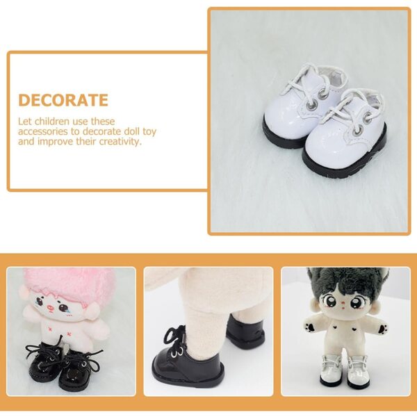 HEMOTON Scarpe Miniature per Bambole 20 cm – 2 Paia in Pelle Bianco/Nero