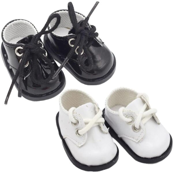 ifundom 2 paia scarpe miniatura per bambole 20cm in pelle, resistenti e portatili