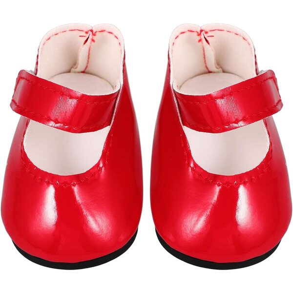 Scarpe da Bambola 18 Pollici Rosse Eleganti Stivali Miniatura per Gioco e Vestiti