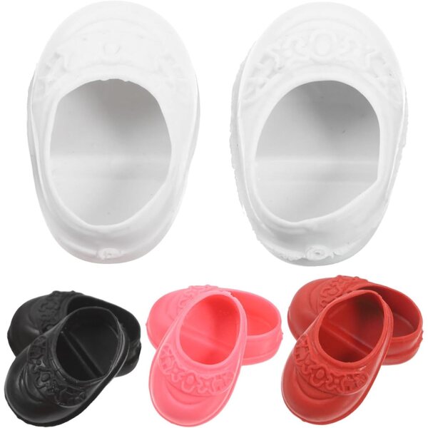 WOONEKY Scarpe di Plastica per Bambole 17 cm, 4 Paia di Ballerine Colorate e Comode