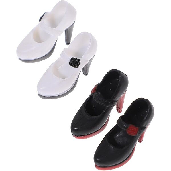 Alasum Scarpe Tacchi Alti Plastica per Bambole - 2 Paia Colori Assortiti 3cm