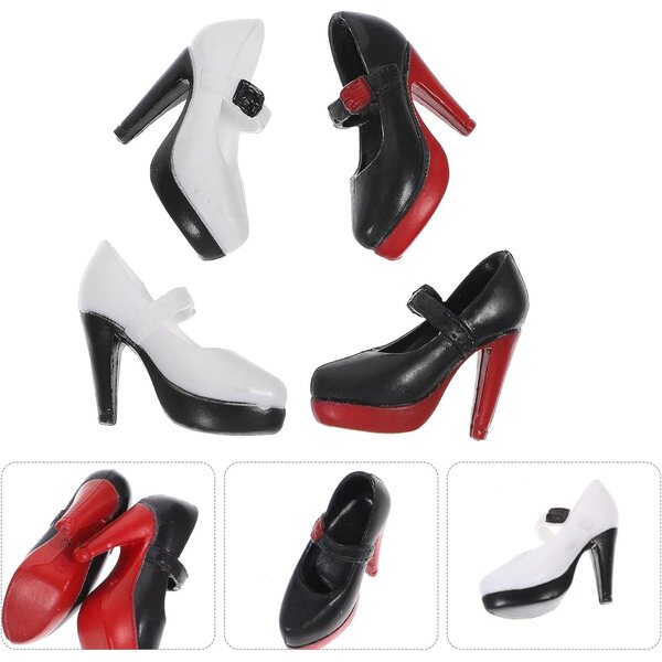Alasum Scarpe Tacchi Alti Plastica per Bambole - 2 Paia Colori Assortiti 3cm
