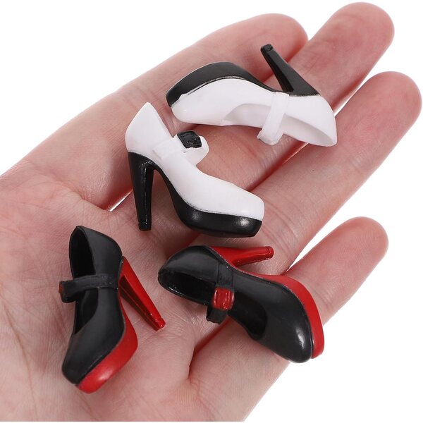 Alasum Scarpe Tacchi Alti Plastica per Bambole - 2 Paia Colori Assortiti 3cm