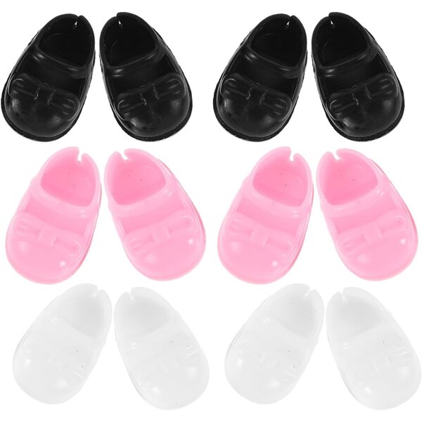 Set 6 Paia Mini Scarpe per Bambole in Plastica Colorate - Accessori Creativi e Eleganti