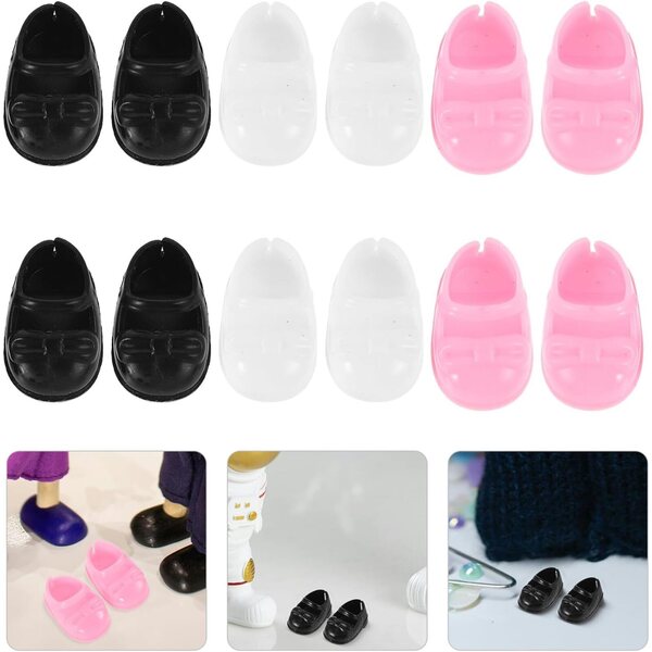 ORFOFE Set 6 Paia Mini Scarpe Piatte per Bambole - Accessori Gioco Creativo Bambini