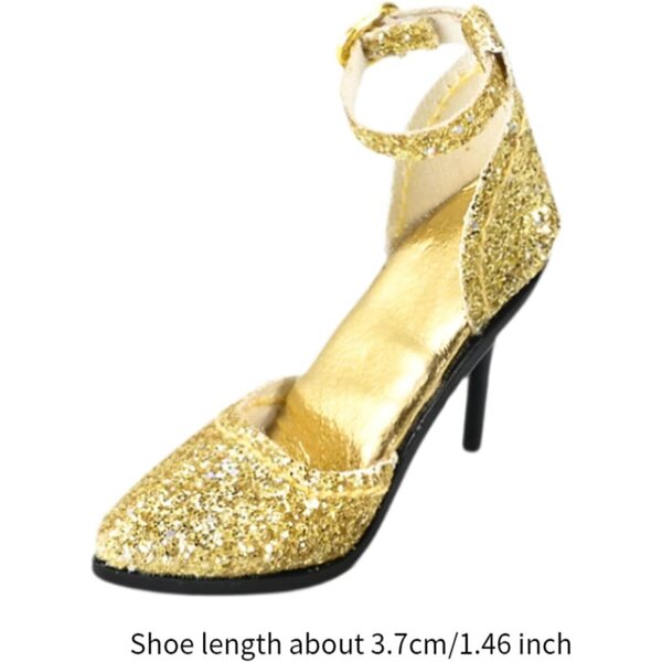Robuste PU-Puppenschuhe für 1/6 mit goldenen Absätzen für 12-Zoll-Actionfiguren