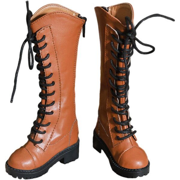 TISHITA Braune PU 1/3 weibliche Miniaturstiefel für 24-Zoll-Puppen