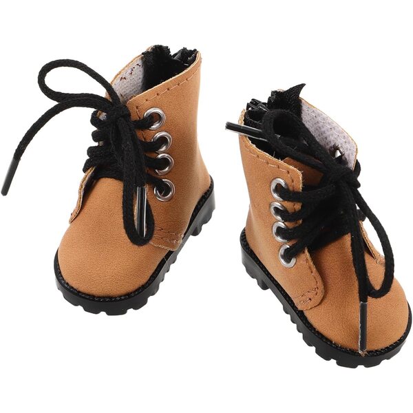 Braune BJD-Stiefeletten 20 cm – leichte, handgenähte Miniaturschuhe