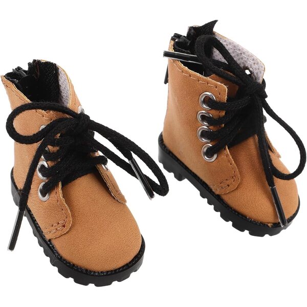 Beaupretty Miniaturstiefel 20 cm für BJD-Puppen, elegantes Zubehör, Hellbraun